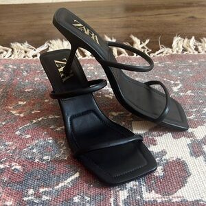Zara strappy black heels 8